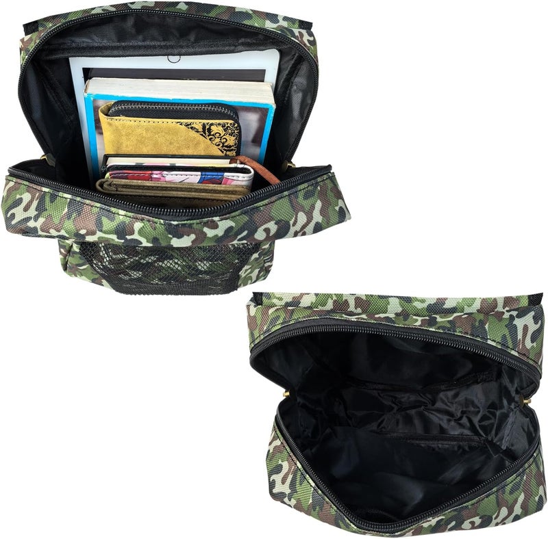 Vanlison ATV Tank Bag Saddle Bag Waterproof Motorcycle Bag Compatible with Snowmobile Sportsman Scrambler FourTrax Grizzly UTV Hanging Storage Bag Camo Green - Image 5